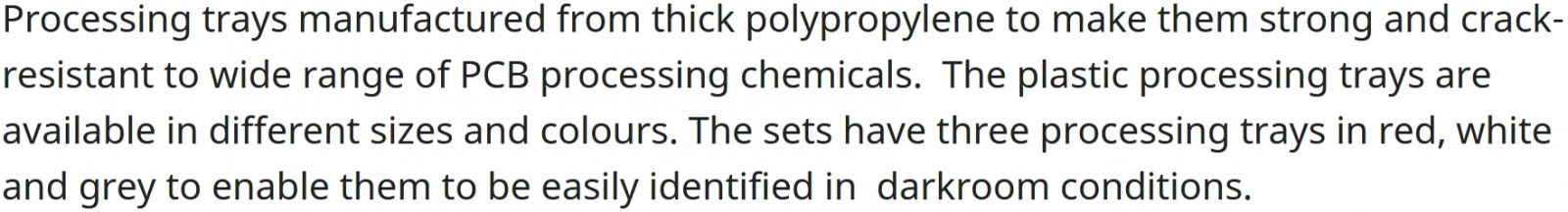 מגש להכנת מעגלים מודפסים FORTEX